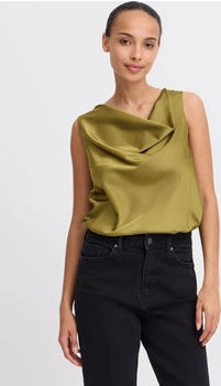 B.Young Bluse rundem Wasserfall-Kragen leicht elastisch Loose fit