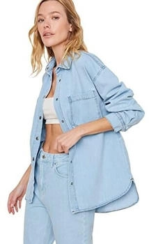 Trendyol Jeansblaues Hemd