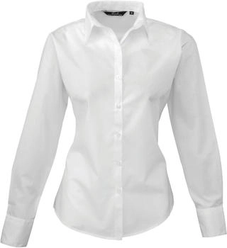 Premier Workwear Popeline Bluse langarm PR300 weiß