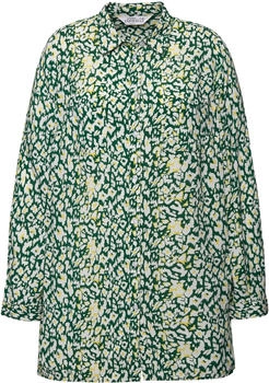 Studio Untold Hemdbluse Boxy Shape Leo-Print langarm waldgrün