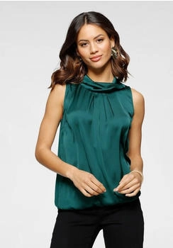 Laura Scott Blusentop aus Satin und Jersey petrol