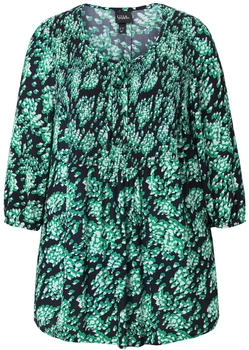 Ulla Popken Druckbluse Smokbluse Allover-Druck A-Linie