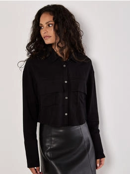 Apricot Cropped Shirt aus weichem Twill apricot