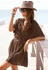 Lascana Longbluse Knopfleiste braun
