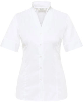 Eterna Kurzarm Bluse weiss satin 5585-00-H266