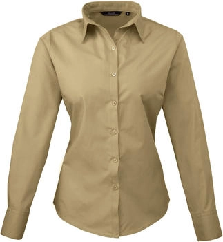 Premier Workwear Popeline Bluse langarm PR300 khaki