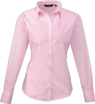 Premier Workwear Popeline Bluse langarm PR300 pink