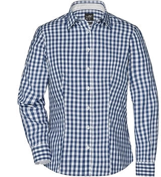 James & Nicholson Karo Bluse 'JN616' navy weiß