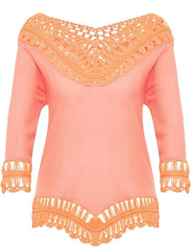 IZIA mahisha-Tunika Häkelpart orange