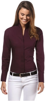 Vincenzo Boretti Klassische Bluse leicht tailliert Kelchkragen aubergine