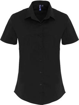 Premier Workwear Stretch Fit Poplin Kurzarm-Baumwollshirt
