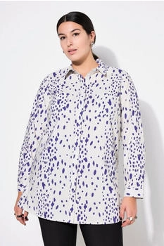 Studio Untold Longbluse Boxy Shape Sprenkel-Print offwhite