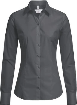 Greiff Damen Bluse Langarm Kent Slim-Fit anthrazit