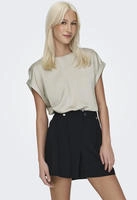 ONLY Kurzarmshirt "ONLLIEKE S/S SATIN MIX TOP WVN NOOS" regular fit, Web, Polyester,