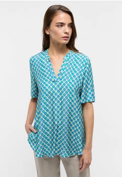Eterna Bluse Viskose Kurzarm azurblau
