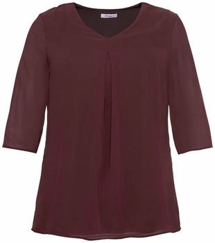 Sheego Tunika im Lagenlook Chiffon weinrot