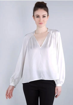 Digitalbox Blusenshirt satinierter Optik wei&szlig; offwhite
