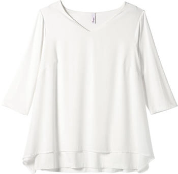 Sheego Blusenshirt Chiffon-Oberteil offwhite