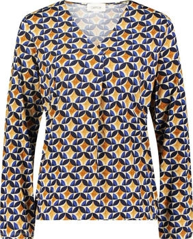 Cartoon Blusenshirt Print camel dunkelblau