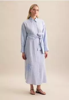 Seidensticker Maxi-Kleid blau leinen 636473-0014-42