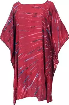 Guru-Shop Kaftan Ibiza-Stil Tunika Boho Bluse Maxibluse rot
