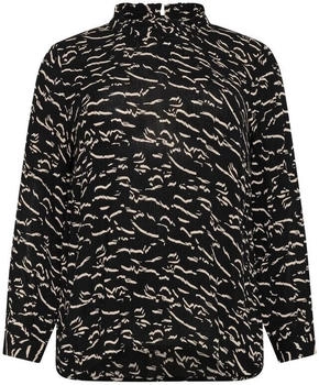 Kaffe Langarm-Bluse KAluna schwarz beige abstract
