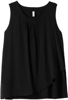 Sheego Top Chiffon und blickdichtem Jersey schwarz
