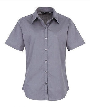 Premier Workwear Popeline Bluse kurzarm PR302 stahl