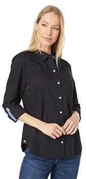 Tommy Hilfiger Solid Collared Hemd verstellbaren Ärmeln schwarz