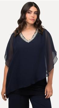 Ulla Popken Chiffonbluse Beschmückung marine
