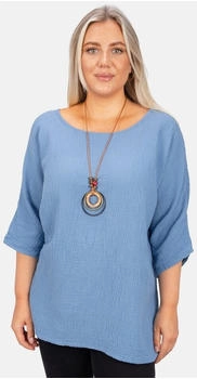 Seasons of April Bluse VANESSA MUSSELIN OVERSIZED Musselinbluse dunkelblau