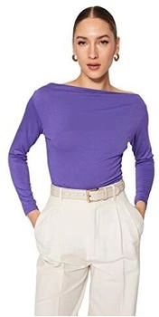 Trendyol Damen Bodycon U-Boot Gestrickt Bluse zwetschge