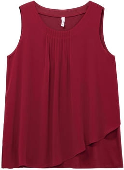 Sheego Top Chiffon und blickdichtem Jersey rubinrot