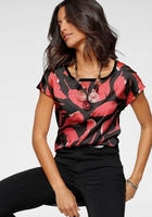 Bruno Banani Shirtbluse mit verschiedenen Drucken im Vorderteil