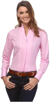 Vincenzo Boretti Klassische Bluse leicht tailliert Kelchkragen pink
