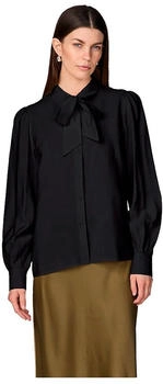 Y.A.S Pil Bow Langarmhemd schwarz 26036060