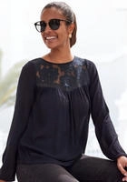 Buffalo Spitzenbluse aus gewebter Viskose, sommerlich, Boho-Style