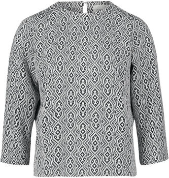 Cartoon Blusenshirt 4-Arm dunkelblau hellgrau