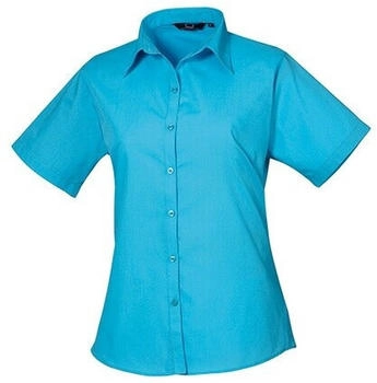 Premier Workwear Popeline Bluse kurzarm PR302 türkis