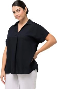 Ulla Popken Rücken-Knöpfe Oversize Bluse marine