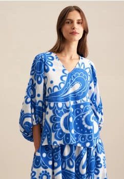 Seidensticker Leinwandbindung Shirt blau schwarz 137601-0016