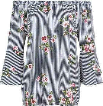 Lascana Bluse grün pink weiß