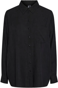 Pieces Hemdbluse 'PCPIA LS LOOSE SHIRT WVN NOOS' schwarz
