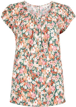 Apricot T-Shirt Ditsy Floral Top Tulpenärmeln grün
