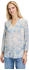 Cartoon Shirtbluse 4-Arm blau weiß