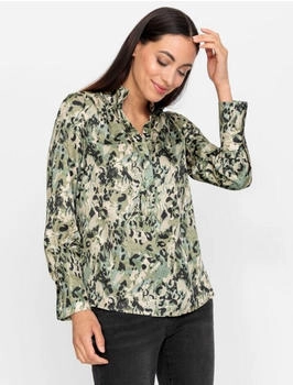Heine Bluse beige grün schwarz