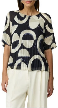 s.Oliver Plissierte Chiffonbluse mit kurzen Ragalanärmeln (2164910) navy/beige