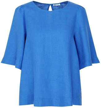 Seidensticker Kurzarm-Leinen-Shirtbluse (60.137593) mittelblau