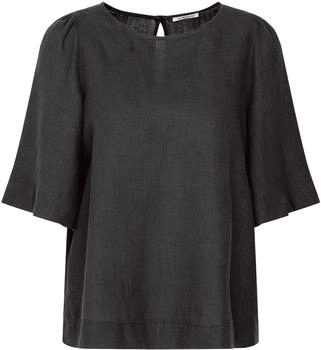 Seidensticker Kurzarm-Leinen-Shirtbluse (60.137593) schwarz