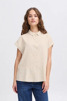 ICHI IHLINNO Hemdbluse natural ecru